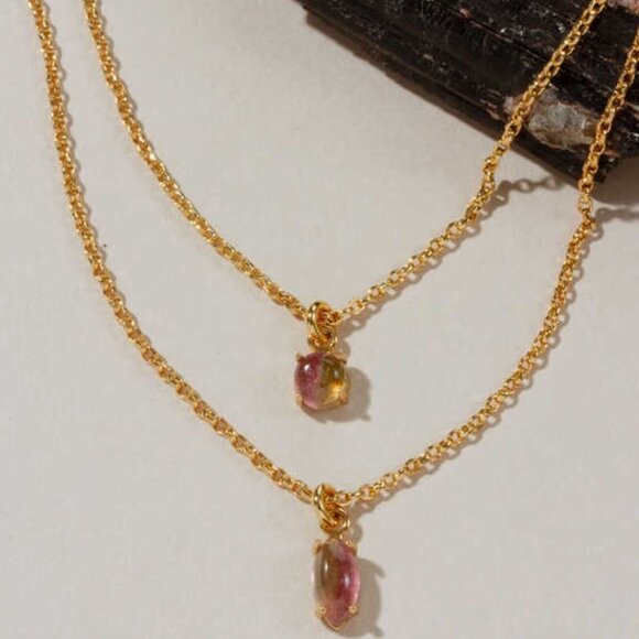 Four Letter Word Necklace - Pink Tourmaline - Picture 2 of 3
